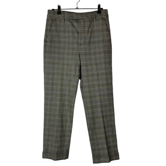 Zara Houndstooth Gray Slim Fit Cuff Hem Dress Pants 4 - Picture 2 of 5